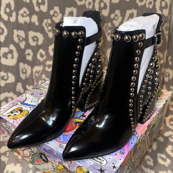 Jefffrey Campbell Raylan-ST Heeled Boots in Black & Sliver 😍 New & Never Worn 😍😍 - Picture 12 of 17